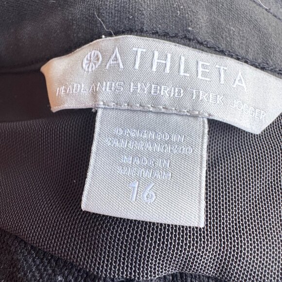 Athleta Headlands Hybrid Trek Jogger Women's Size 16 Pants Mid Rise Black - Picture 7 of 11